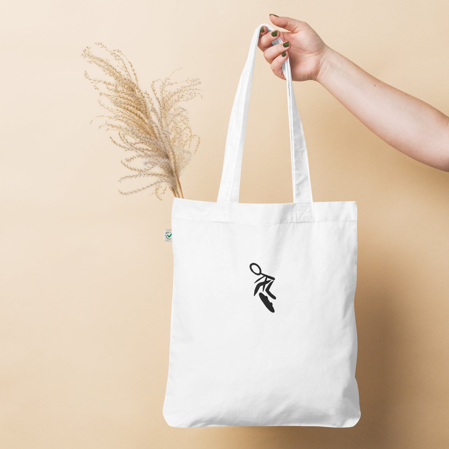 Embroidered Ollie, Organic fashion tote bag