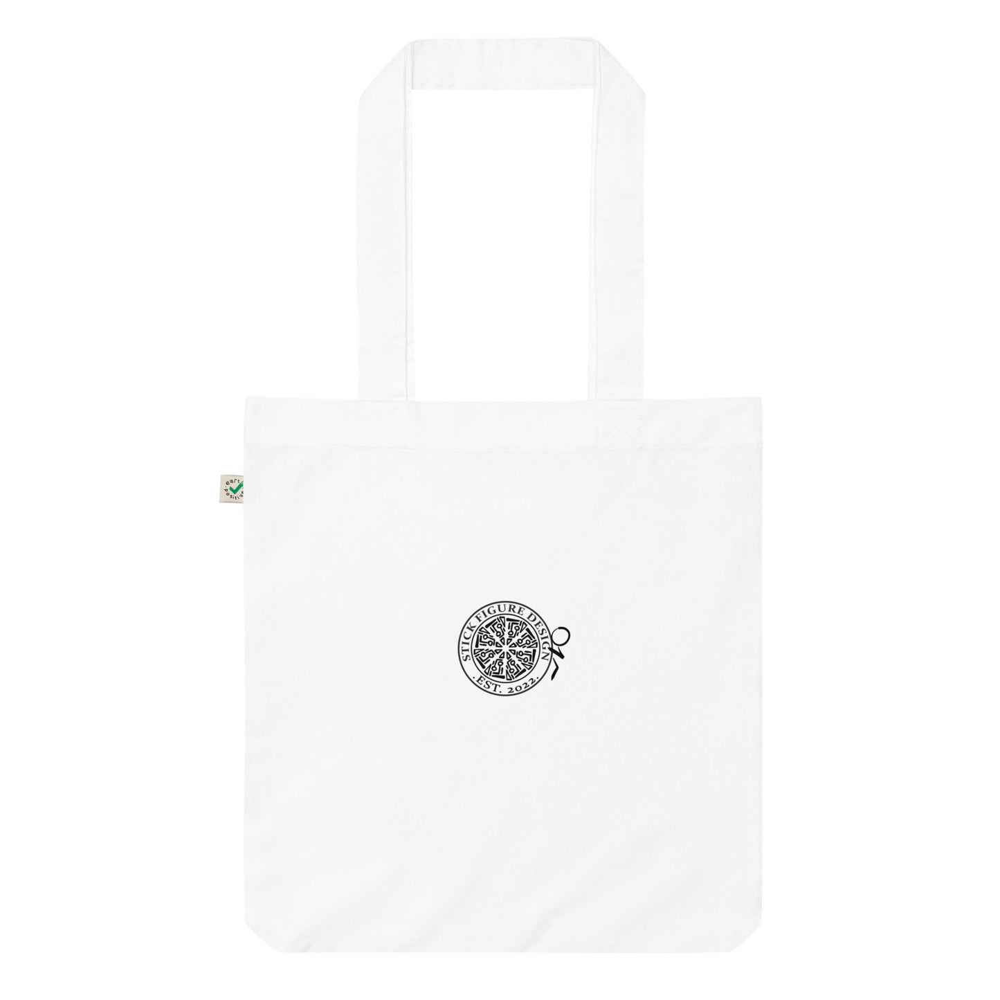 Stick Figure Design Logo Organic fashion tote bag