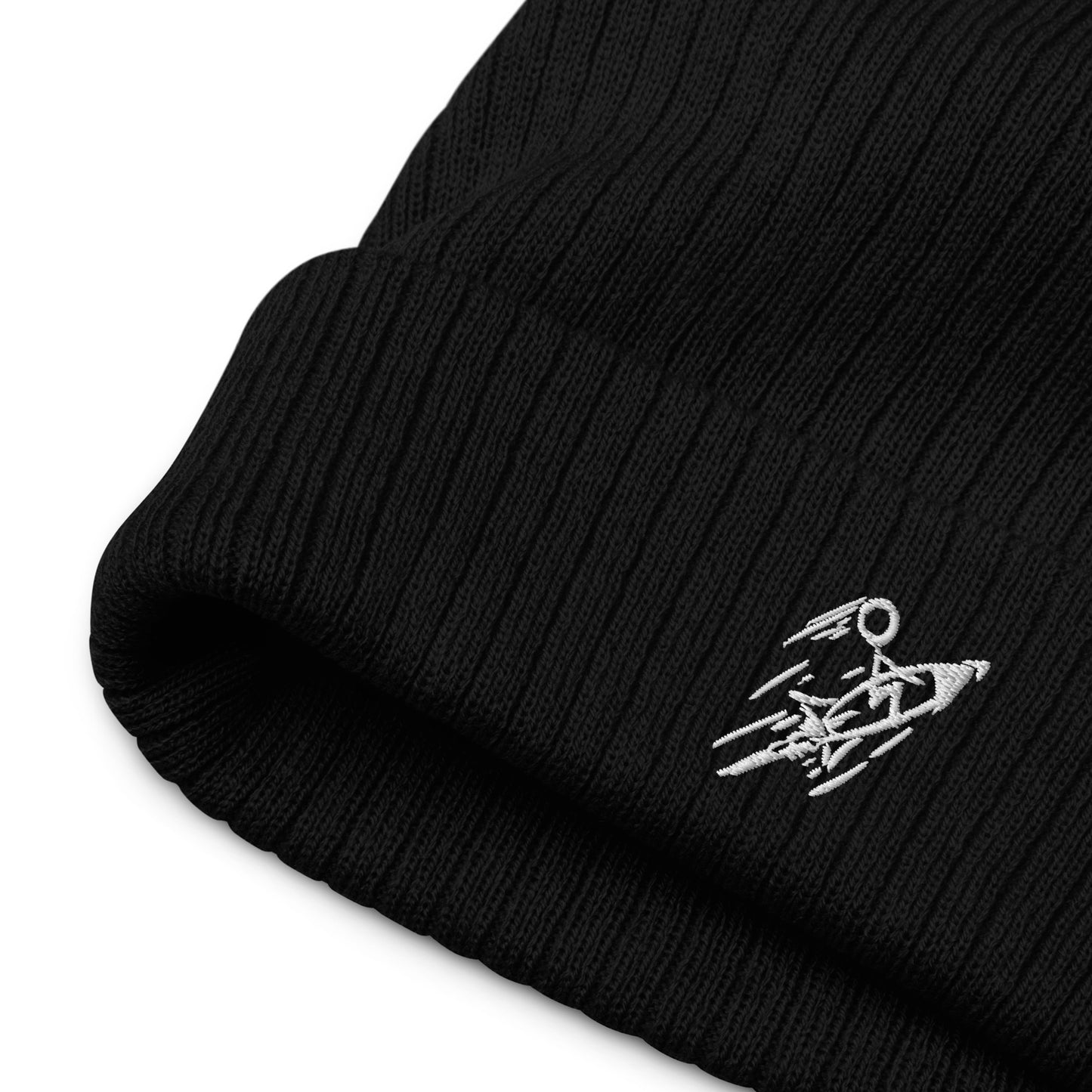 Stick Figure Launch, Ribbed knit beanie