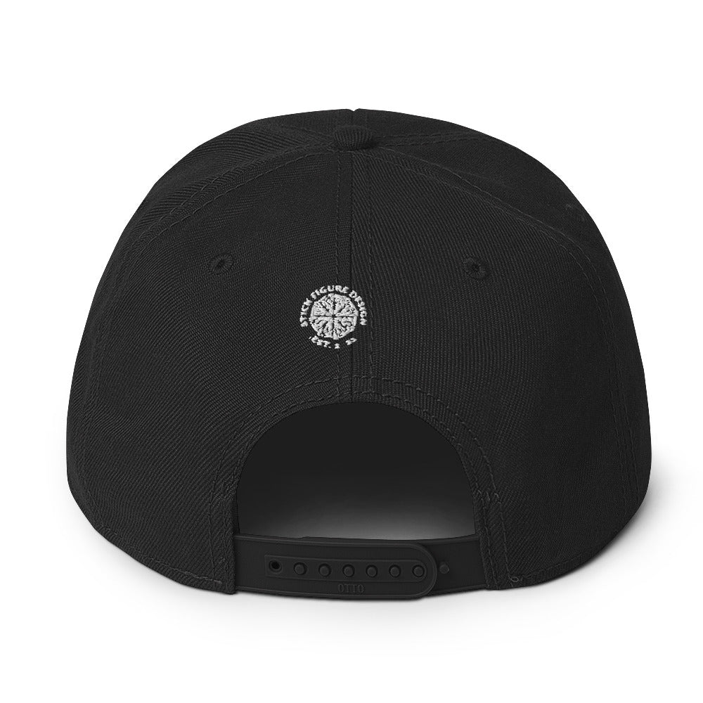 Stick Figure Launch, Black Snapback Hat