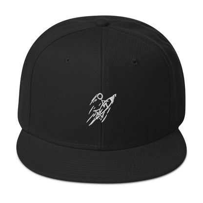 Stick Figure Launch, Black Snapback Hat