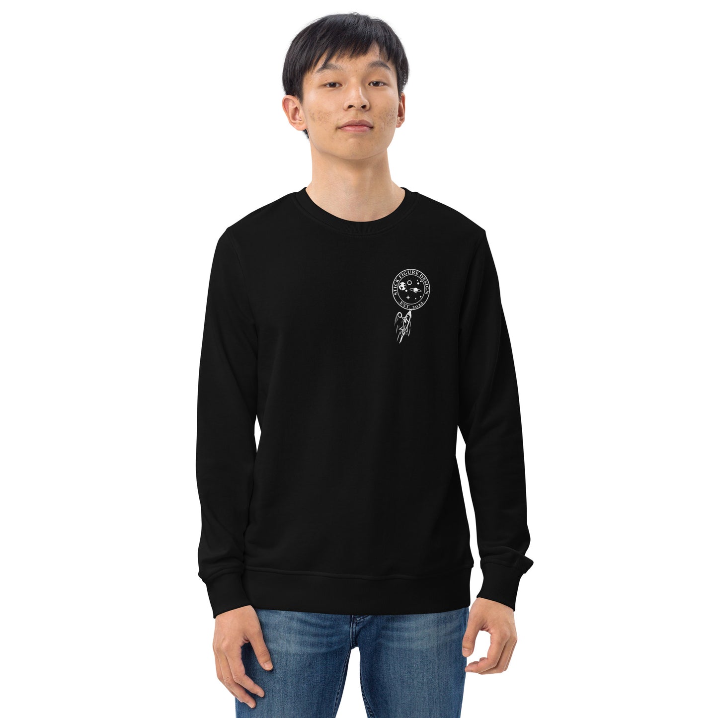 Mission to the Stars, A Stick Figure Design Launch,Organic sweatshirt