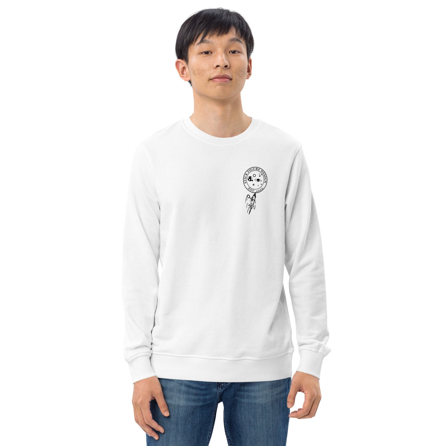 Mission to the Stars, A Stick Figure Design Launch,Organic sweatshirt